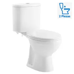 FANALOZA - Toilet Two piece a Piso 20,5 cm 6 Litros VALENCIA Blanco