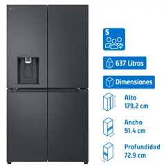 LG - Refrigerador Multidoor No Frost 637 Litros Negro Acero GM92SPV.AEVPECL