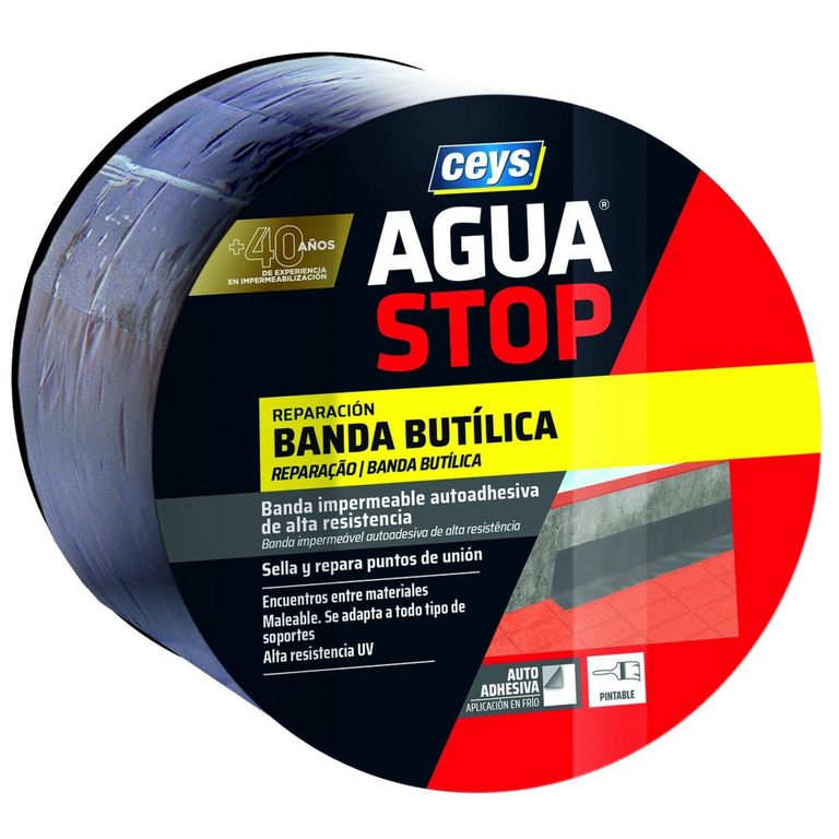 Banda impermeabilizante butílica 10 cm x 3 m gris