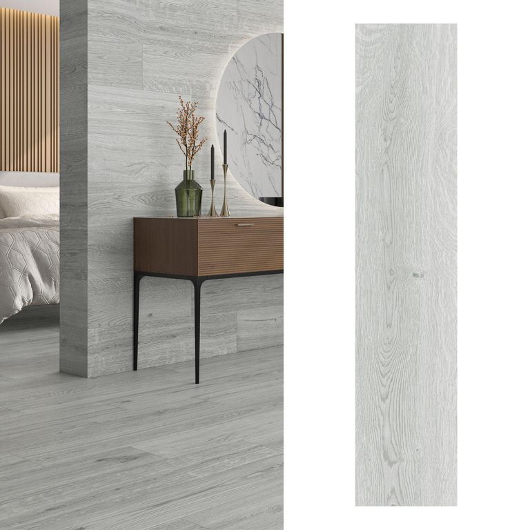 Porcelanato 23x120 cm Baywood Pearl Gris claro 1.66 m2