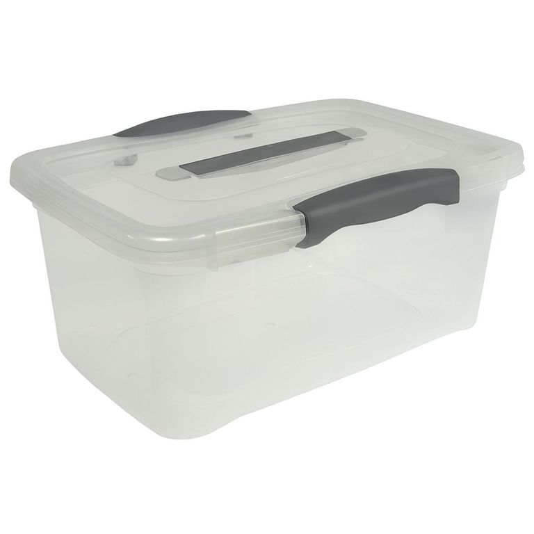 Caja 22x15x33 cm Transparente/Gris