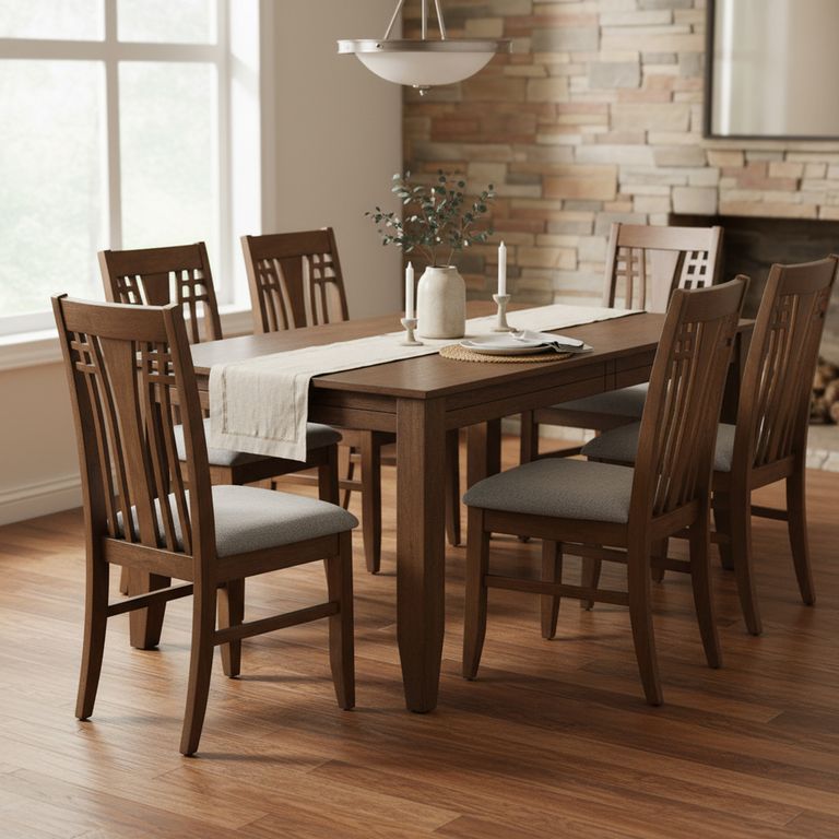 Juego de Comedor Lyon 6 Sillas Mesa Rectangular 160x90x74 cm