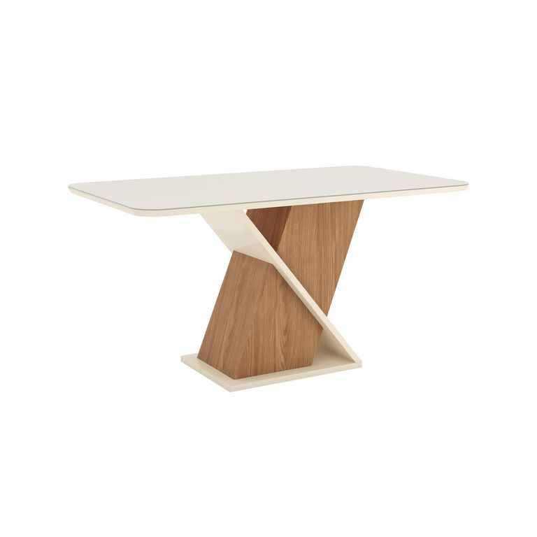 Mesa de Comedor Solen Beige/Café 90x80x160 cm