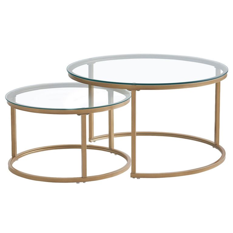 Mesa de Centro Nido Golden Dorado 80x80x45 cm