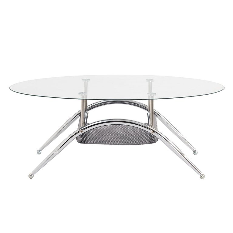 Mesa de Centro Oval Silver 60x110x45 cm