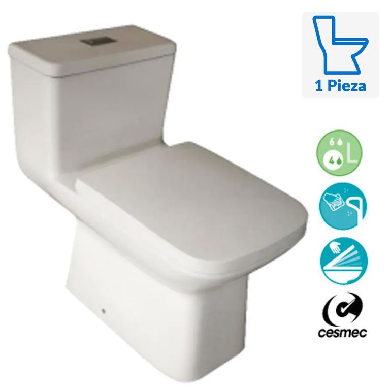 Sanitario One piece Dual 18 cm 6 Litros KUBIK Blanco