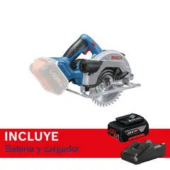 BOSCH - Sierra circular inalámbrica 18V + 1 batería + cargador