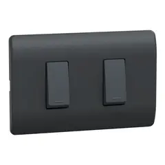 SCHNEIDER ELECTRIC - Placa Genesis Armada Con Interruptor Doble 9/15 16Ax 250V - Black