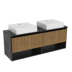 TECNOMOBILI - Mueble De Baño BN3685.0100 Almendra/ Mármol lunar 120x46.5x38.4 cm