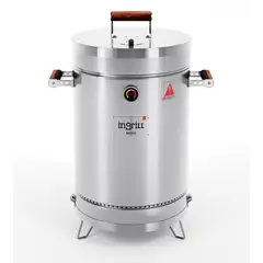 INGRILL - Barril Ahumador Asador Mediano Acero Inoxidable