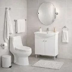 SENSI DACQUA - Combo baño Vinciny: Sanitario + Mueble de Baño + Espejo + Monomando + Accesorios
