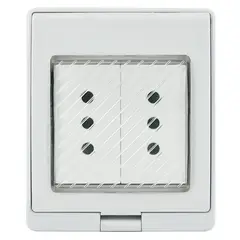 LEXO - Contenedor Ip55 Con Toma De Corriente Doble 10A 250V, Blanco