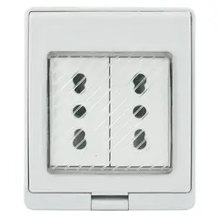 LEXO - Contenedor Ip55 Con Toma De Corriente Doble 10/16A 250V, Blanco