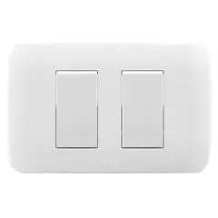 LEXO - Interruptor Doble 9/15 10A 250V Blanco Armado