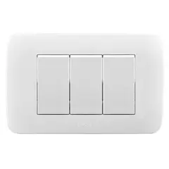 LEXO - Interruptor Triple 9/32 10A 250V Blanco Armado