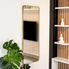 TUHOME - Espejo Pared Forma Rectangular 45x120 cm Dorado Sussy