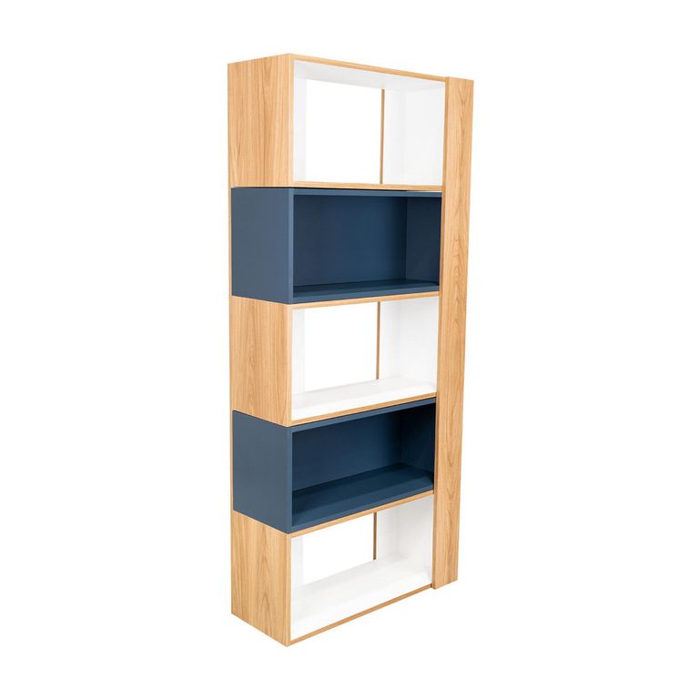 Biblioteca Melamina 4 Nivel(es) 70.2x161.5x28.6 cm Azul/Blanco