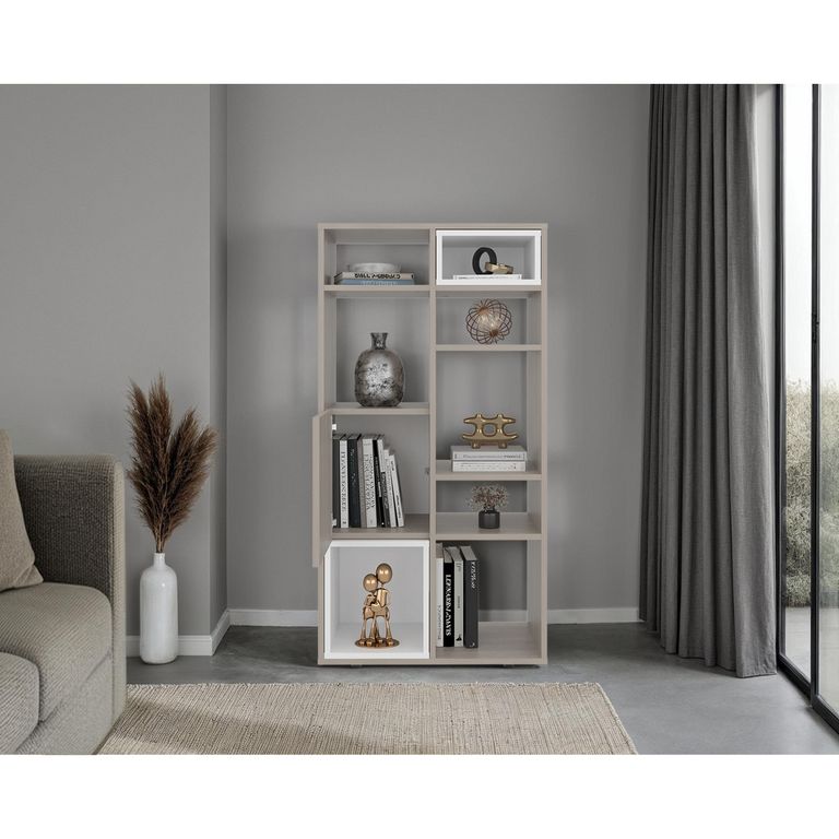 Biblioteca Melamina 6 Nivel(es) 61.6x120x30 cm Bardolino/Blanco