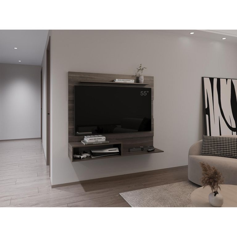 Panel Rack TV 55" Beijing Milan/Wengue 140x120x31.5 cm
