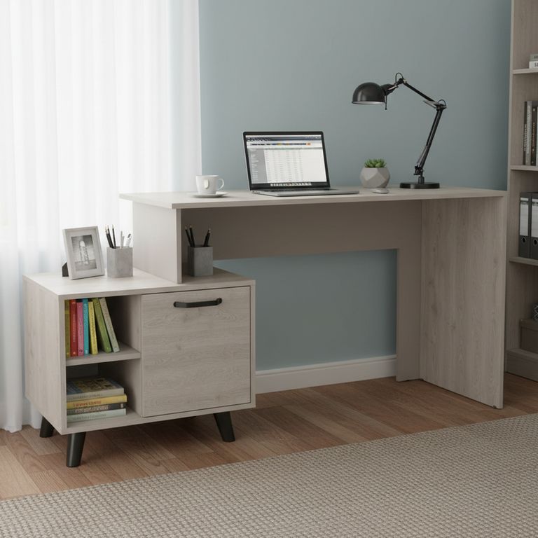 Escritorio Leira Ceniza/Taupe 151.5x75.6x50 cm