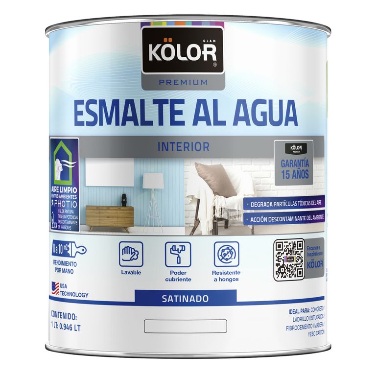 Esmalte al agua 1 l Satinado BASE