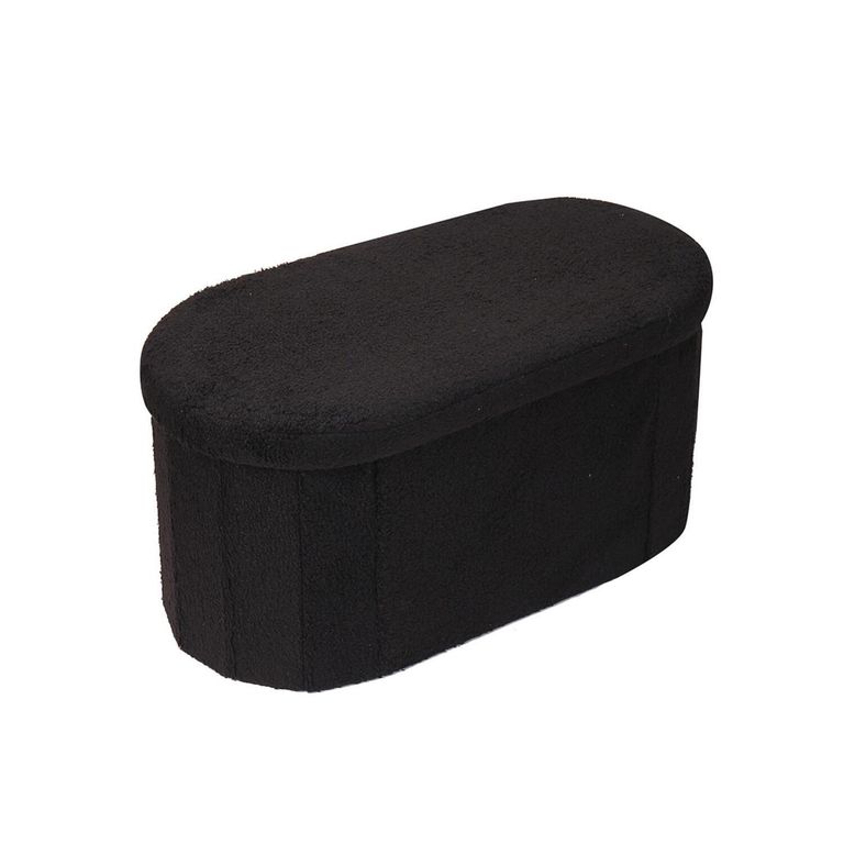 Baúl ovalado boucle 75x36 cm crema