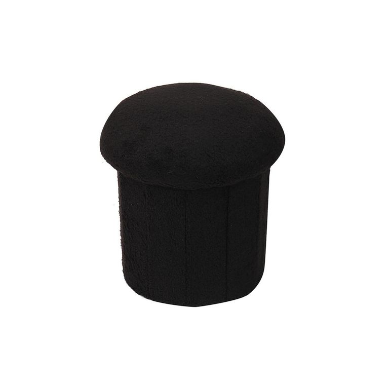 Puff baúl boucle 38x34 cm negro
