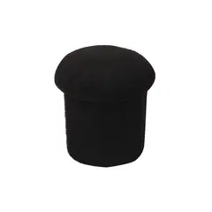 SOHOGAR - Puff baúl boucle 38x34 cm negro