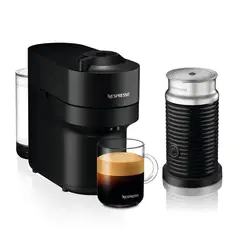 NESPRESSO - Cafetera Vertuo Pop Negro + Espumador de Leche