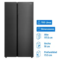 MIDEA - Refrigerador Side by Side No Frost 700 Litros MDRS925FGEDX