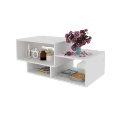TECNOMOBILI - Mesa de Centro Blanco 54x110x45.7 cm