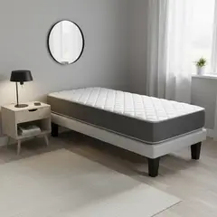 ILLUSIONS - Cama 1 plaza Europea Forest Gris