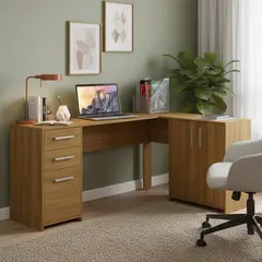 HOME MOBILI - Escritorio Navi Café Claro 122.4x73.8x122.4 cm