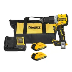 DEWALT - Kit Taladro Percutor XR 20V + 2 Baterías 2AH + Cargador