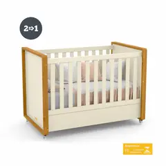 KIDSCOOL - Cuna Tutto 2 Funciones Beige/Caramelo 101x83.x140 cm