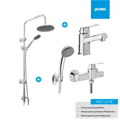 MOSAICO - Pack columna Rimini + lavamanos y ducha Modena Eco