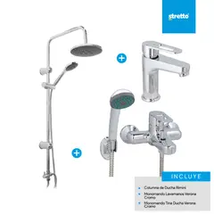 MOSAICO - Pack Columna Rimini + lavamanos y tina ducha Verona