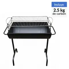GENERICO - Parrilla a Carbón Acero + Carbón 2,5 Kg