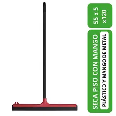 ALL CLEAN - Seca piso rojo plástico con mango metálico 22