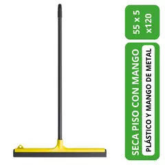 ALL CLEAN - Seca piso amarillo plástico con mango metálico 22