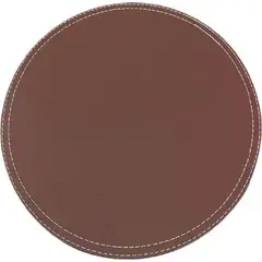 DORAL - Set 4 Individuales Redonda 38x38 ECOCUERO CAFÉ