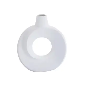 SOHOGAR - Florero Ecos Terra Soft Cerámica 26*23Cm Color: Blanco