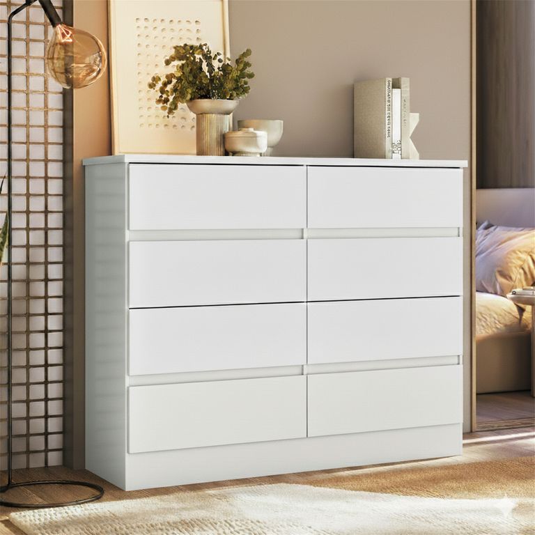 ONESSTA Cómoda 8 Cajón(es) Roma 136x106x43 cm Blanco