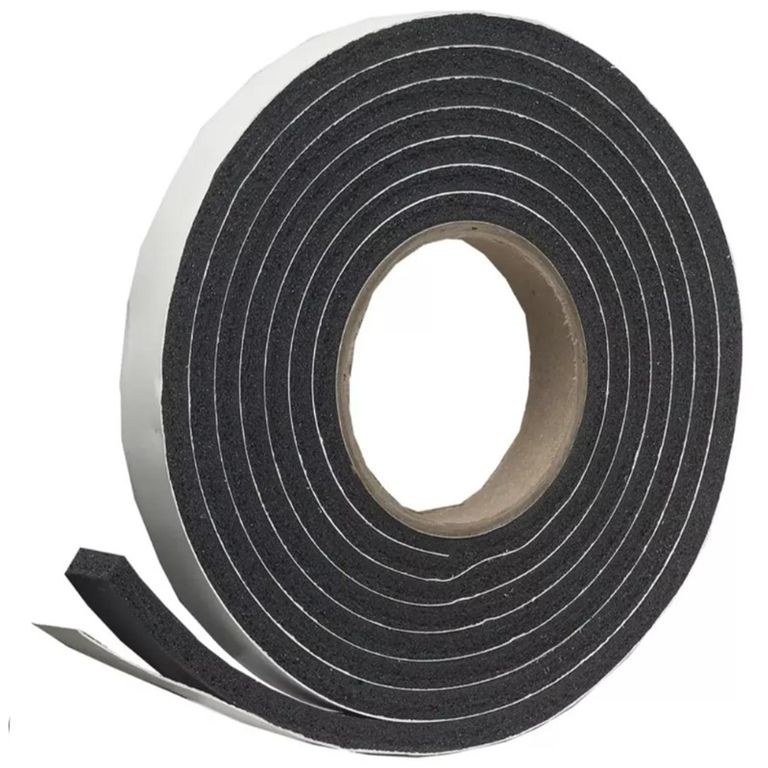 Burlete Espuma pvc Negro 6,5x6,5x10 doblefaz