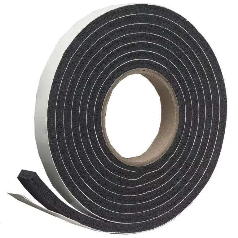 Burlete Espuma pvc Negro 3x12x25 doblefaz