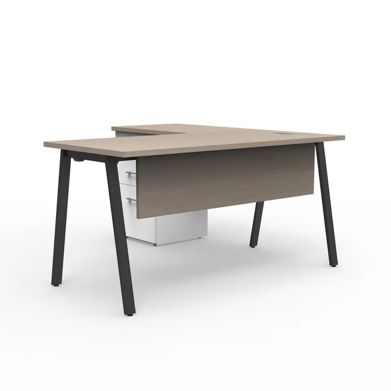 Estación Paris Office Silver Legno/Negro 150x75x150 cm