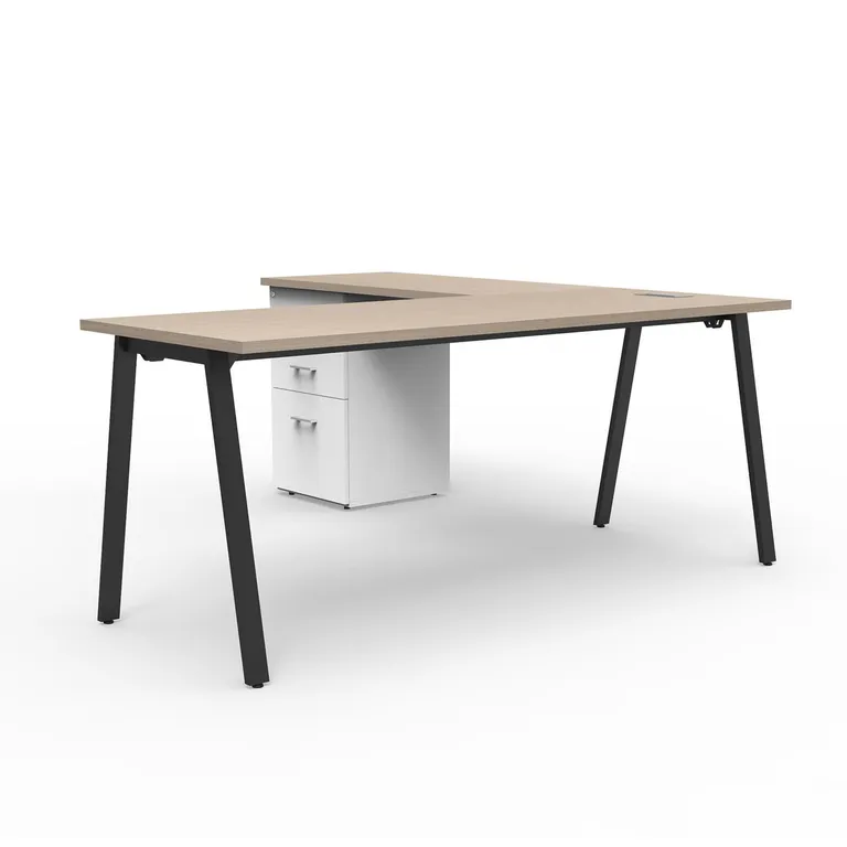 Estación Alpha Office Silver Legno/Negro 180x75x180 cm