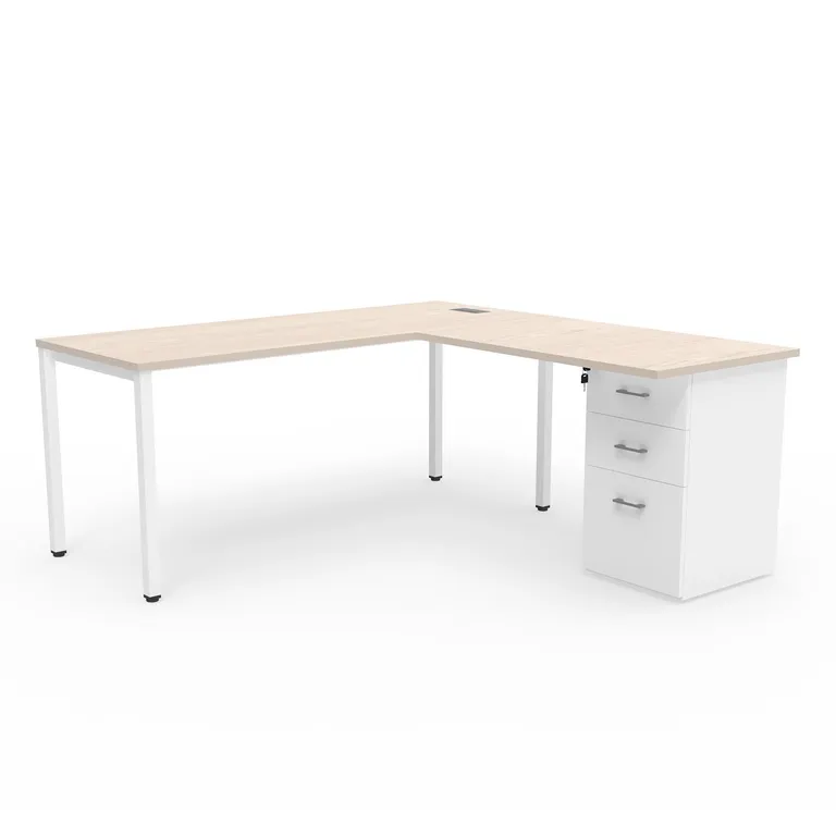 Estación de Trabajo Paris Office Pure Legno/Blanco 180x75x180 cm
