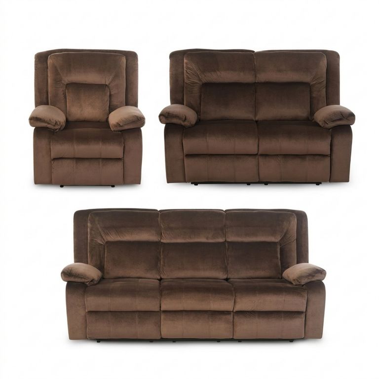 Juego de Living Reclinable 6 cuerpos Amberes 215x99x103 cm Café
