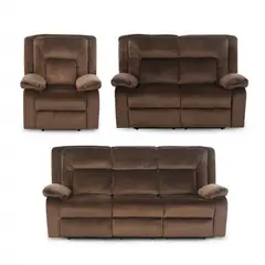 CIC - Juego de Living Reclinable 6 cuerpos Amberes 215x99x103 cm Café